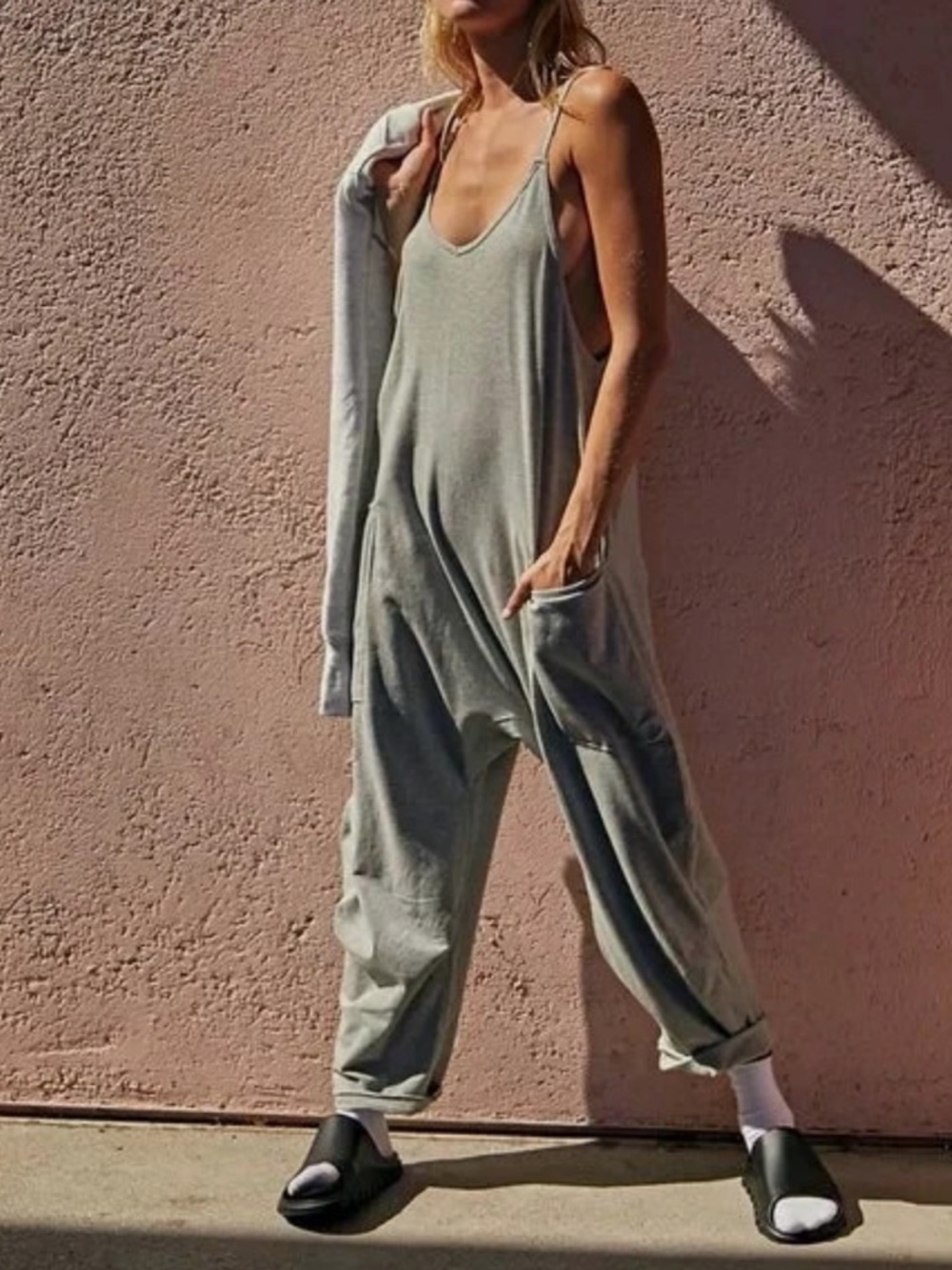 Free People FP Movement Hot Shot Onesie Jumpsuit Grey Women’s XS